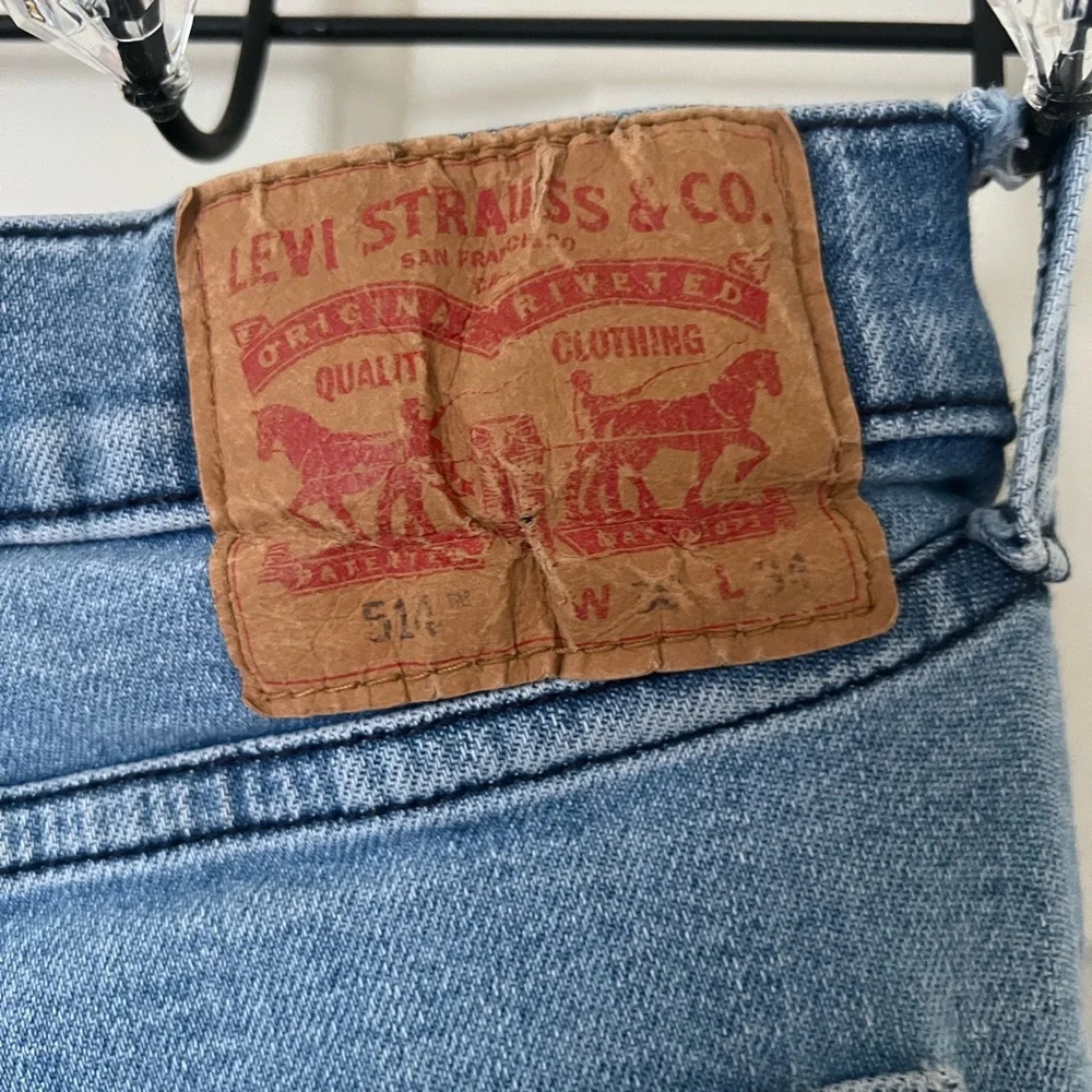 Levi's Men’s 514 Distressed Blue Straight‎ Slim Jeans Y2K 36x34